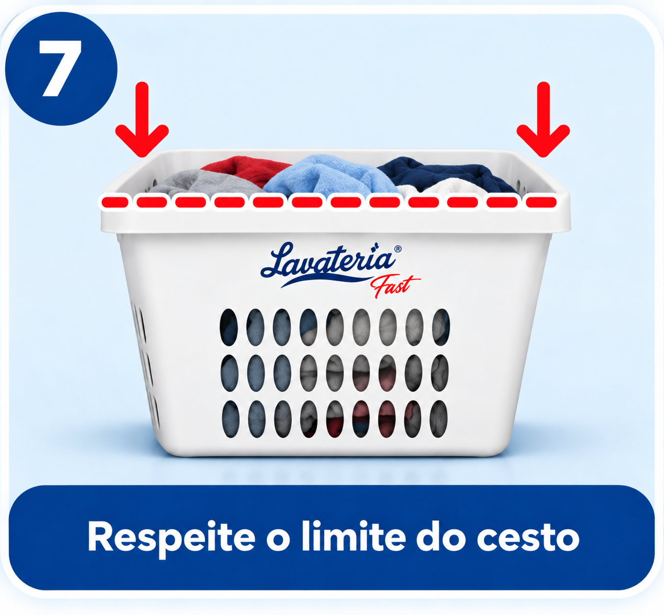 Respeite o limite do cesto