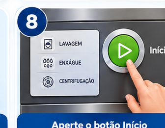 Coloque na lavadora e inicie
